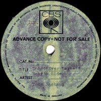 Tony Jackson - Don't Ever Leave Your Baby's Side - Acetate